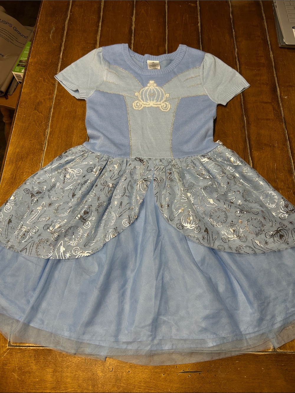 Disney Cinderella Light Blue Princess Costume Dress with Sparkle Tulle - 10/12
